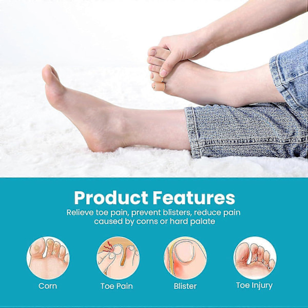 Pinky Toe Sleeves Skydd - 16-pack Små Gel Liktornsskydd - Tåskydd (C)