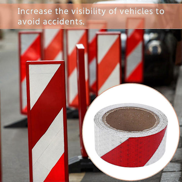 10m x 5cm Säkerhetsvarningstejp Reflekterande Tejp Självhäftande Tejp Reflekterande Remsa Trafik Reflectiv