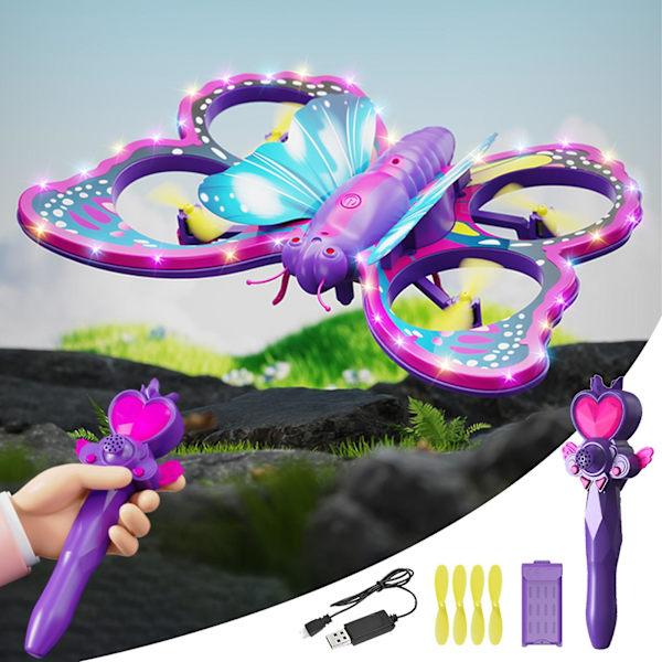 Barn-Drone för Barn Mini-Drönare RC Quadcopter Inomhus Utomhus Fjärrstyrd Drönarleksak Med LED-Ljus Höjdhållning Huvudlös Läge RC-Drönare för Nybörjare