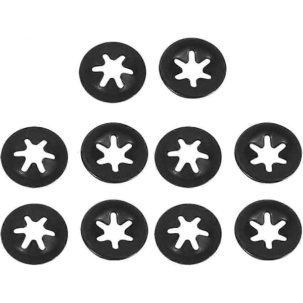 M3 x 9mm Låsbricka Intern Låsbricka Stjärntand Svart 100st