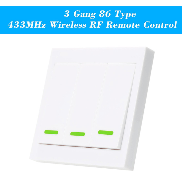 eWeLink Väggmonterad Knapp för Fjärrkontroll av Ljus 3-vägs 86 Typ ON/Off Väggpanel 433MHz Wi White 3CH