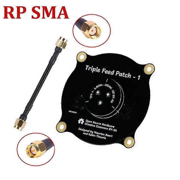 5.8GHz Triple Feed Patch Antenn RP SMA Riktad Cirkulärt Polariserad Antenn för FPV Fatshark G JN (C)
