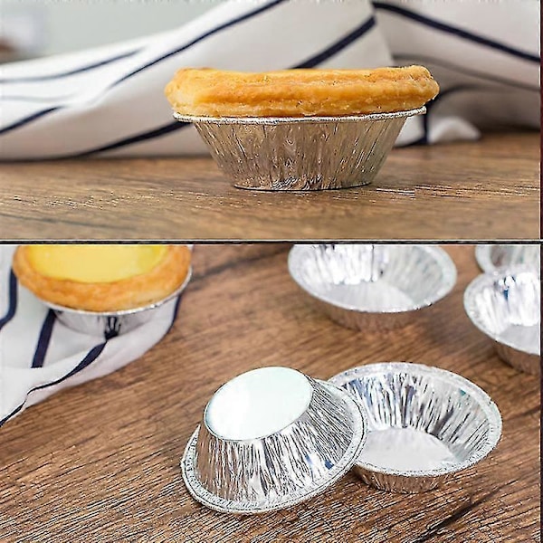 100 st Pappersformar i Aluminiumfolie för Minipaj, Tartformar, Bakplåtar