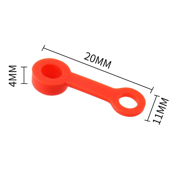50x Cykelbroms Luftningsgummihattar Hydraulisk Bromsok Nippel Dammskydd Svart Röd (C)