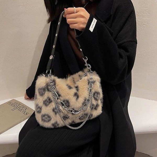 Plush Väska Höst & Vinter Armhålsväska Hög Kvalitet Handväska Damernas Nya Mode Ins Axelväska White