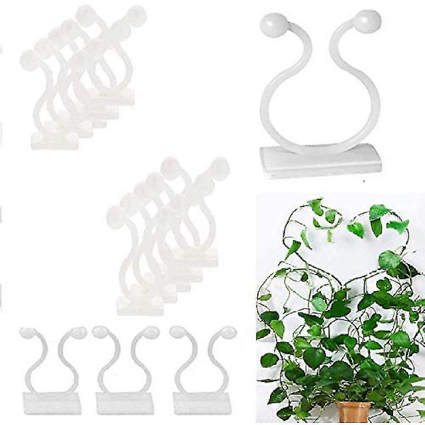 50 st Plantclips Kabelbindare Självhäftande Växtklättrare Väggfästclips Växtstöd Klängväxtclips