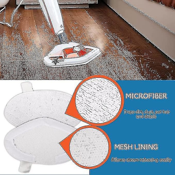 Pakke med 6 mikrofiberkluter, erstatningsputer for Polti Vaporetto damprenser