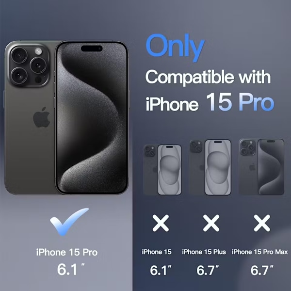 iPhone 15 Pro Svart Magsafe Skal (C)