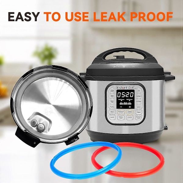 Silikon Tätningsringar för Instant Pot 5/6 Qt, Ersättning Tätningspackning för Instant Pot 5/6 Qt, Livsmedelsgodkända Silikon Tätningsringar I6(FCC)