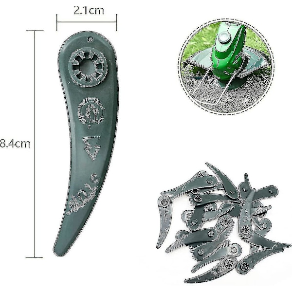 24 Pakke Erstatningsblader for Gress Trimmer Til Bosch Durablade Art 23-18 Li & Art 26-18 Li Kantklipper - Grønn (HYYC)