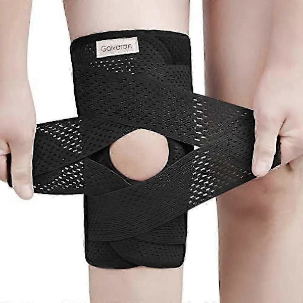Galvaran Knæbandage med Sidestabilisatorer til Meniskskade Knæsmerter ACL MCL Arthritis Skader Genoptræning, Åndbar Justerbar Knæstøtte L (C)