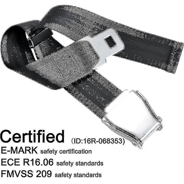 Lentokoneen turvavyön jatko-osa E4-sertifioitu, säädettävä 15,2 cm - 81,3 cm (HYYC)