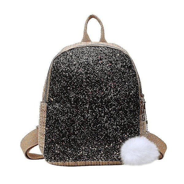 Rygsække Klassisk Tekstur Casual Pompom Piger Skoletaske Rygsæk Delikat Kreativt Design Kvinder Pailletter (C)