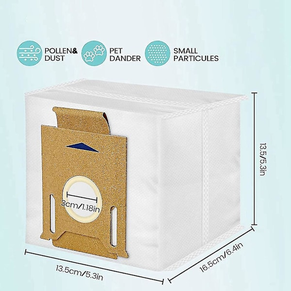 10-pack dammsugarpåsar för Deebot N8+ N8 Pro+ T8 T8+ T8 T8 + T8 Max T9+ Ersättningsdammsugarpåsar