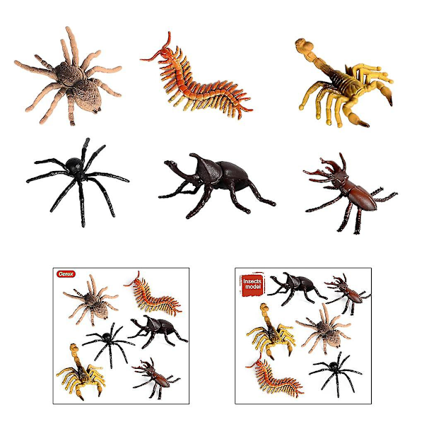 2x6x Realistiska Konstgjorda Insektsfigurer Leksaker Tidig Pedagogisk Kognitiv Leksak (C)