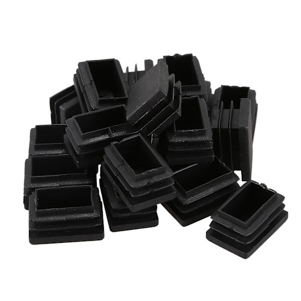 20 st Plast Rektangulära Ändlock 30mm x 20mm Gängade Rörinsatser