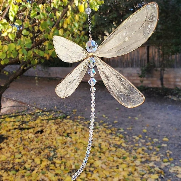 Fönsterglas Hängande Trollslända Hänge Solfångare Regnbågsmakare Dekor Ornament (HYYC)