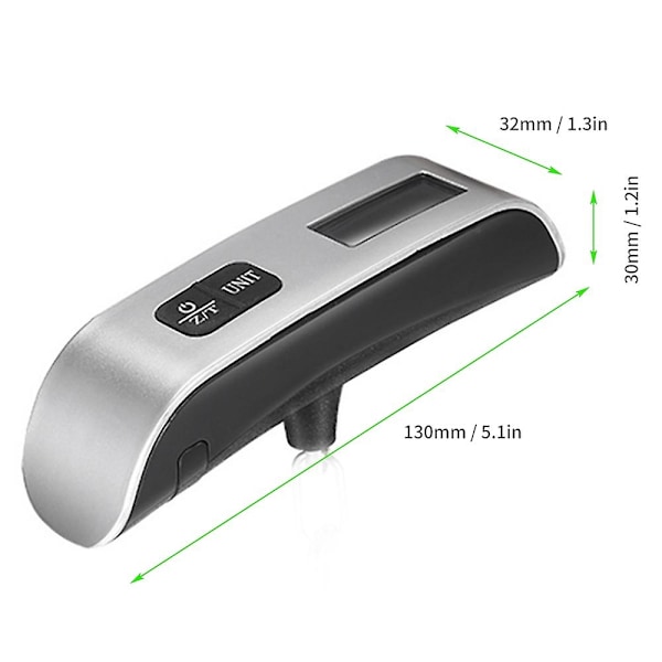 Digital bagagevåg LCD-display Max. 50 kg/110,2 lb lastkapacitet Resväska våg med krok Portab (C)