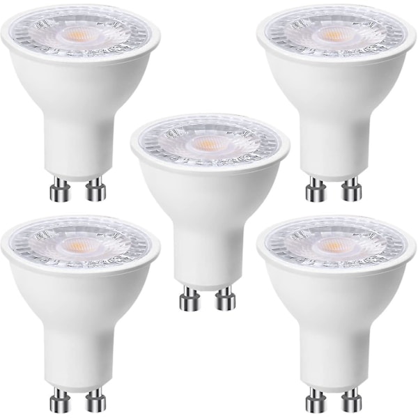 5-pak Gu10 Led Pære 6w (svarer til 60w), Varmt Hvidt 3000k 500 Lumen, Gu10 Led Pære 120 Bred Stråle, Flimmerfri Indbygget Spotlight[C]