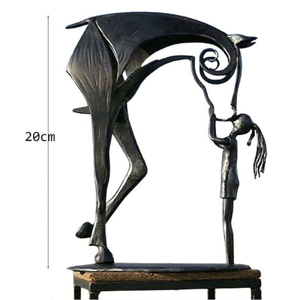 Metal Hestestatue Skulptur Kunst Moderne Hjem Desk Ornament Figur Håndværk Kiss