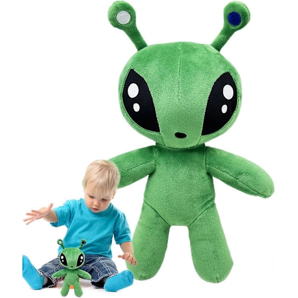 Grön Alien Plyschleksak 34cm Alien Fylld Figur, Cartoon Alien Plyschdocka, Alien Plyschkuddar, Mjuk Alien Plysch för Barnpresent