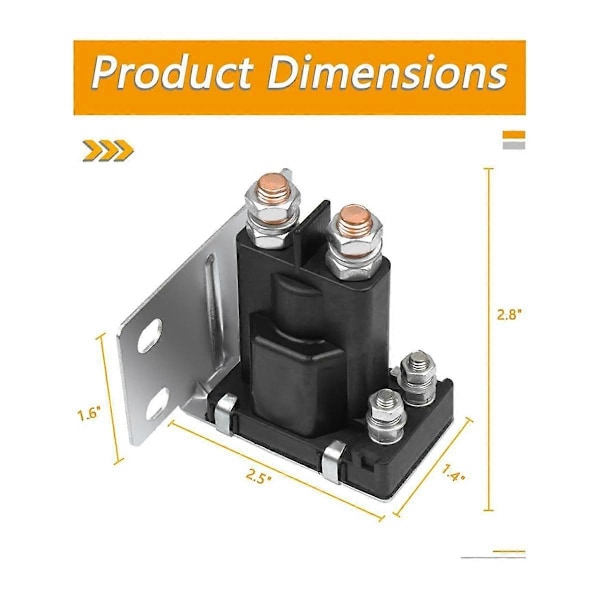 Golfbils Solenoid Kompatibel för Gas Golfbil 1994-Upp 4 Terminal Solenoid Ersätter 27153G01, 61281  (C)