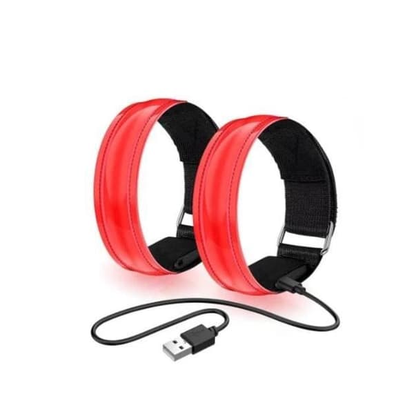 Reflekterande LED-armband - Ej specificerat - Justerbart - Uppladdningsbart - 3 ljuslägen - 2-pack[YJD]