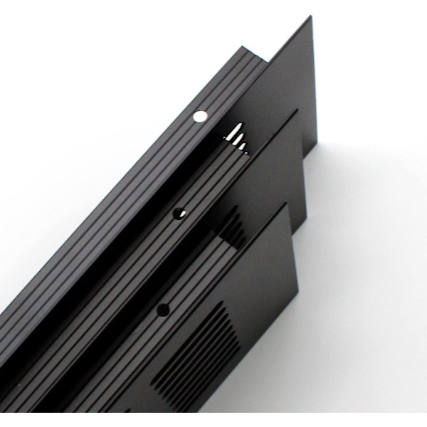 2 stycken ventilationsgaller, lång 225mm avluftningsgaller, svart aluminium väggventilskydd, kan användas för skåp och möbelventilation