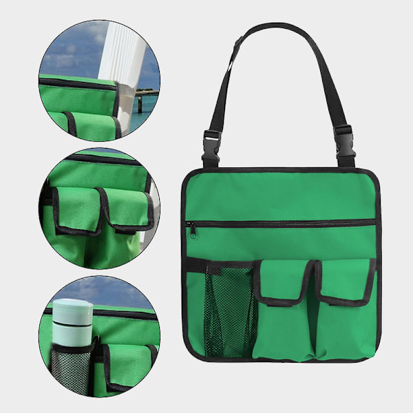 Campingstol Hængende Taske Armlæn Side Organizer Strand Multi Lommer Organiser Stol Tote Skulder Ved Siden Opbevaring Pung Til Udendørs Fiskeri Strand A