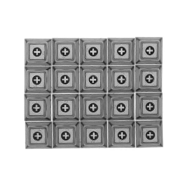 20 stk DSA-profil 1U 1X Ugraverte PBT Blanke Tastlokk for Mekanisk Tastatur Black Transparent