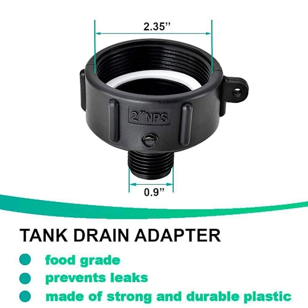 4 st IBC-behållare Adapter 275 330 IBC-adapter Fint gäng 2 tum NPS Vattentank Trädgårdsslang Adapter Koppling
