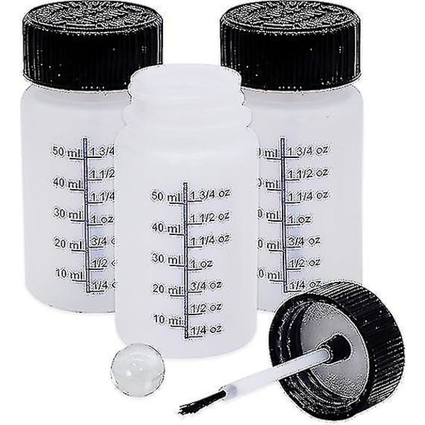 Färg Touch Up Flaskor med Pensel, Blandningskula, Applikator Touchup Överbliven Färg Återanvändbar Behållare Flaska Kit 3 Pack