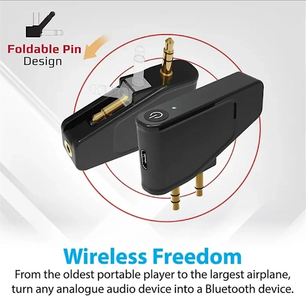 Bluetooth 5.3 Flygplansadapter A2DP-sändare för Aonic 40 50 Trådlösa Brusreducerande