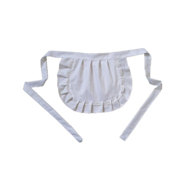 Retro Förkläden Midje Förkläde Midje Förkläde För Flickor  Smal Kostym  Vit Bomull  Halv Förkläde  Fest Hot[C] White-White