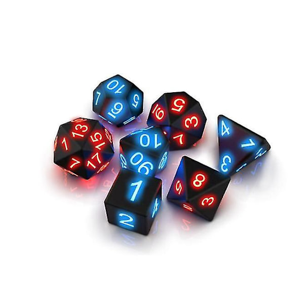 7 st Electronic Dice Glow Led Tärningar Magiskt Trick Pixel Dnd Mtg Brädspel