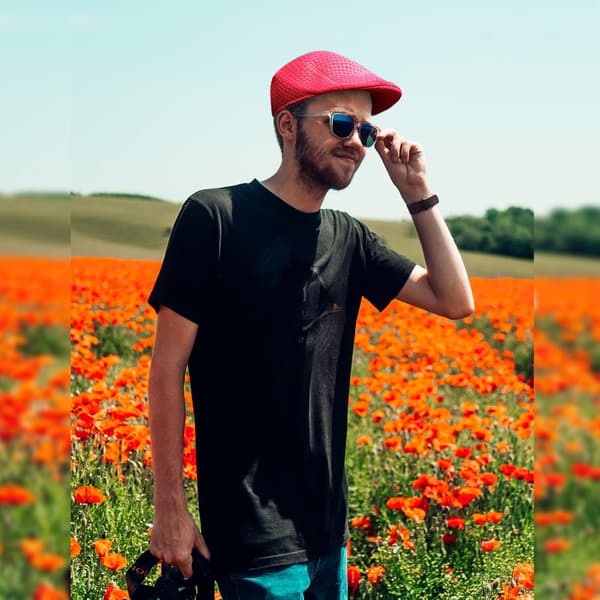 Sommer flat cap for gutter - pustende Ivy-hatt for menn (svart)