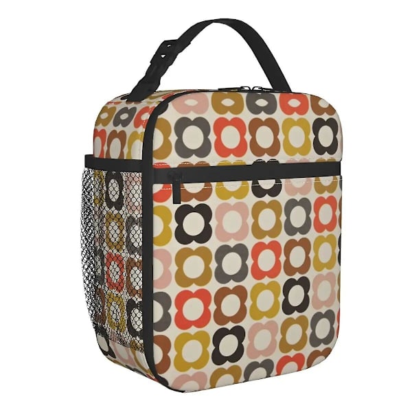 Orla Kiely Termoslunchväska med Flera Stjälkar Blommor Skol Skandinavisk Stil Vattentät Termisk Kylare Bento Box Kvinnor Barn[C] QCBQ-19838 26x21x11cm