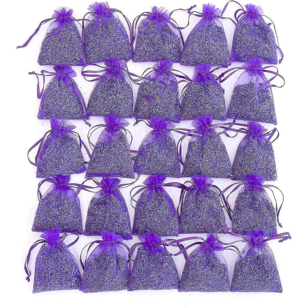 Påse med 25 påsar Torkad lavendelblomma Lavendelpåsar för lådor och garderober Hy