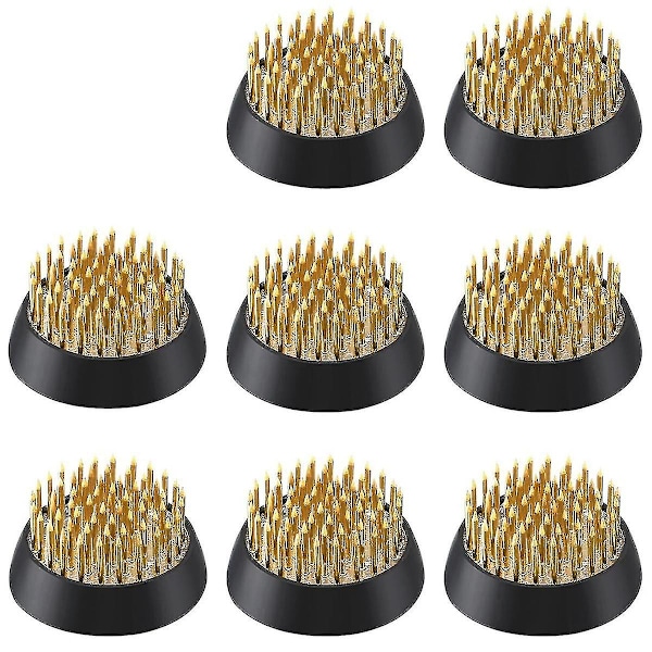 8 st Blomma Grodor Runda Mässing Blomhållare Japansk Ikebana Vas Blomgrodor Blomsterarrangör (1.