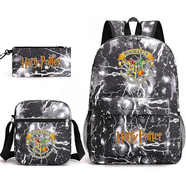 Children's Harry Potter Three-piece School Bag Printed Large Capacity Outdoor Backpack#1