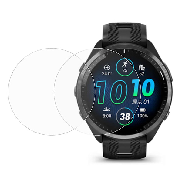 2 st/set Skärmskydd för Garmin Forerunner 965 Klocka, Böjd Kant Härdat Glas HD Klar Skärm (FCC)