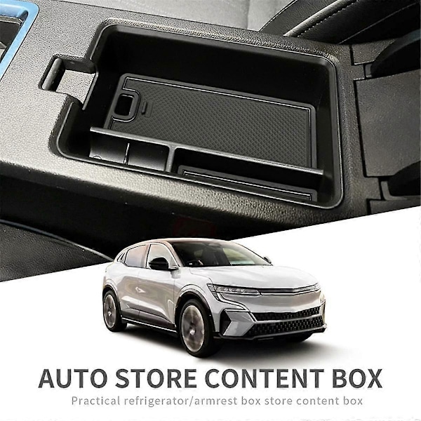 Central Konsol Armstöd Förvaringslåda för Renault Megane E-Tech 2022 2023 Bilbricka Tillbehör Stuvning Städning (C)
