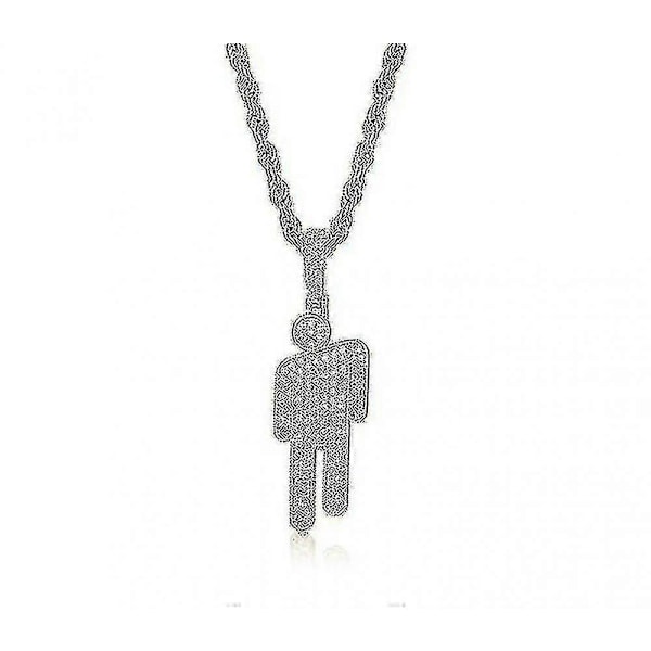 Billie Eilish Dam Halsband Silverhänge, berlocker I6(FCC)