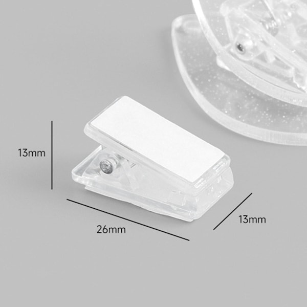 100 st självhäftande klämmor, transparenta väggtejp, duschdraperi, hem, kontor, fotopapper, dokument, affisch, klibbig hängare, fjäderklämma [C] Transparent