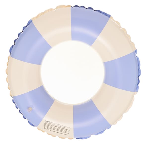 Oppustelig voksen pool flyder retro stribet PVC blå[C]