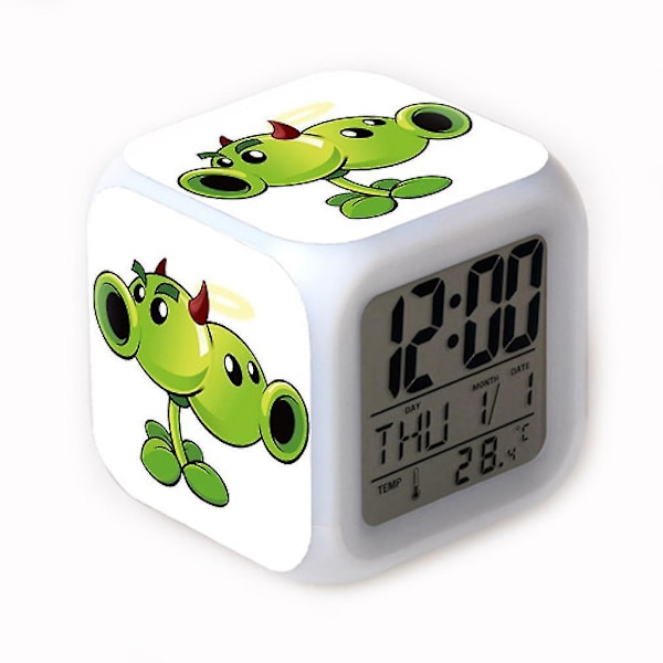 New Plant Vs Zombie Alarm Clock Color Changing Led Clock ES1313