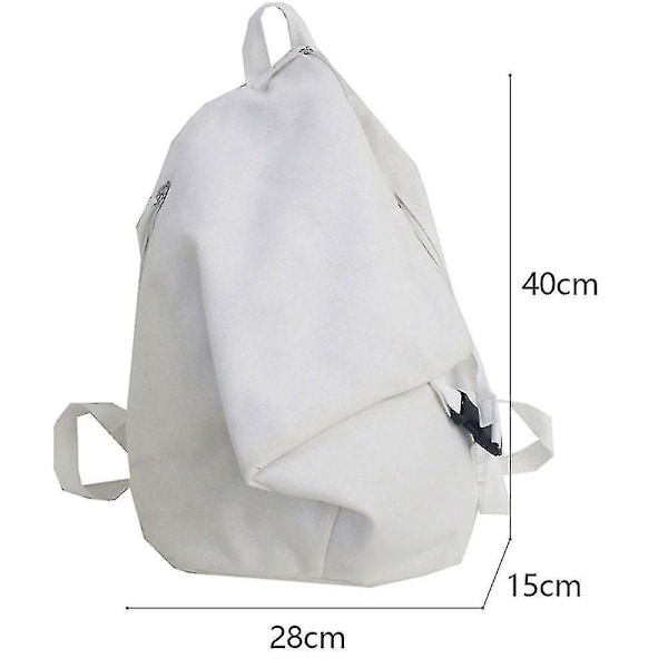 Ryggsäckar Vintage Student Canvas Ryggsäck Vit (C)