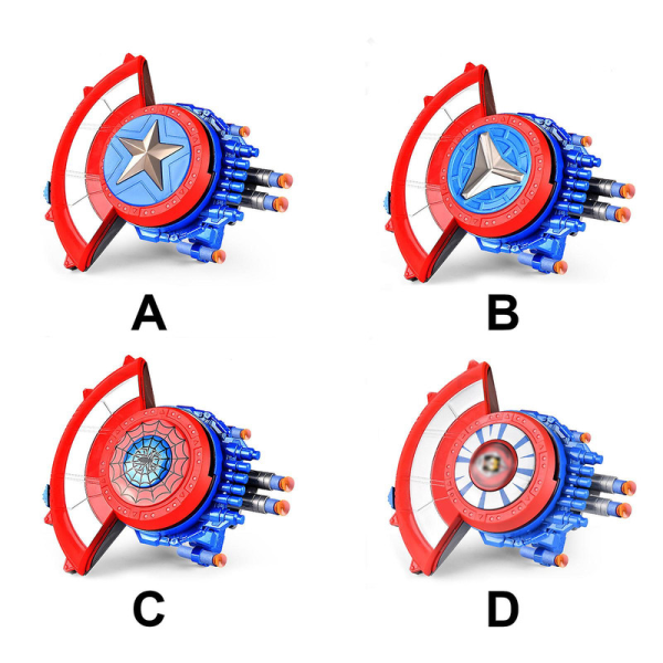 Captain America Blast Shield rollspelsleksak med mjuka kulor, present till barn från 5 år och uppåt B
