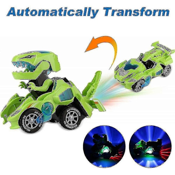 Transformerande Leksaksfordon Transformerande Bil, Automatisk Transformerande Bil Green