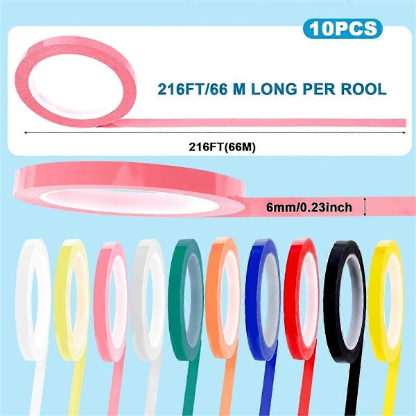 10 Rullar Autoklavtejp - Steriliseringstejp, 0,6 cm bredd 550 cm längd Instrumentidentifiering (C)